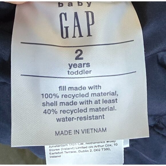 Baby GAP Reversible Puffer Vest 2T Toddler Colorblock & Navy - Picture 6 of 7